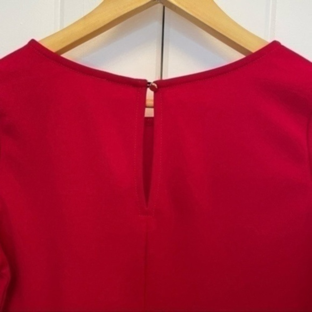 PinkBlush Red Layered Ruffle Sleeve Maternity Fitted Dress​​​ - Picture 4 of 13